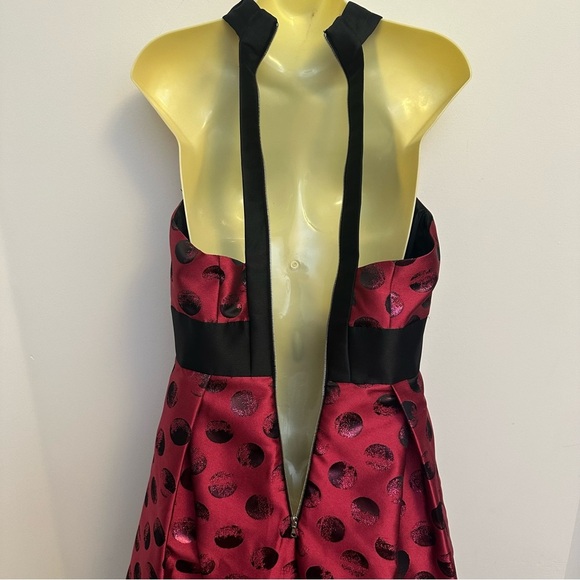 Theia Red Pleated Fit and Flare Cocktail Dress - Picture 7 of 10